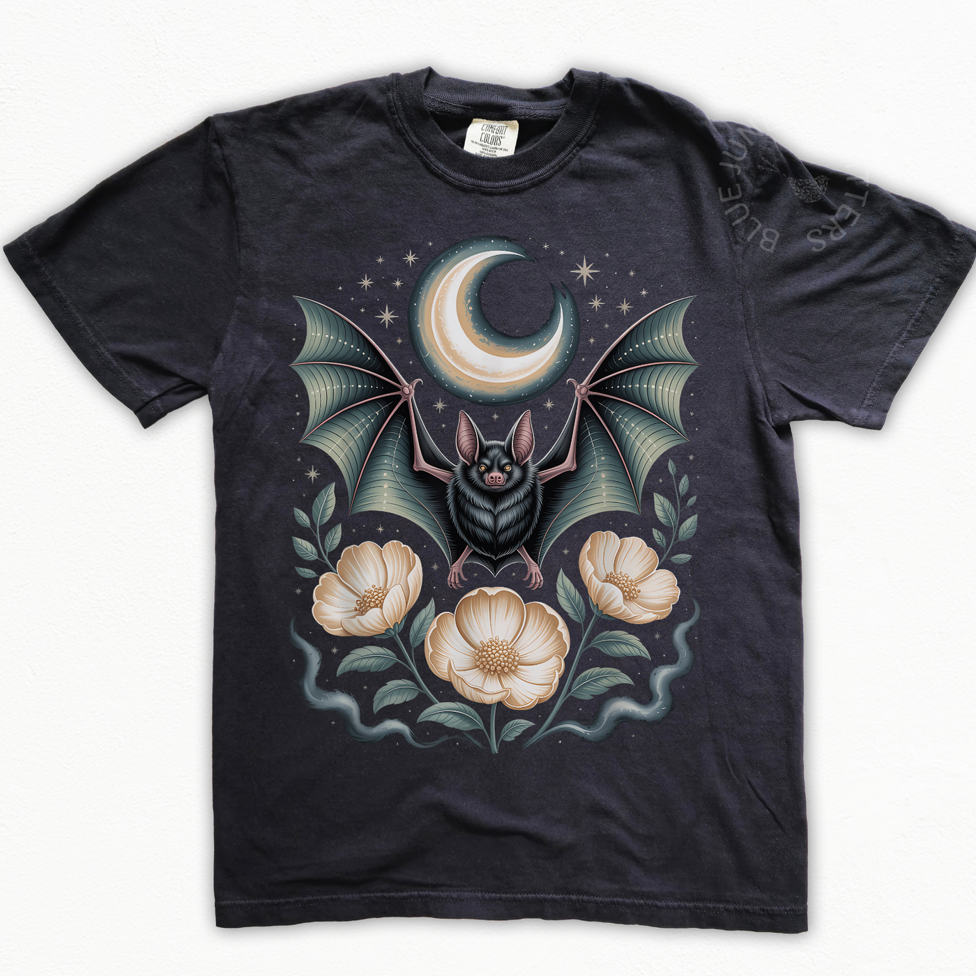 Bat Moon Witchy T-Shirt | Celestial Gothic Graphic Halloween Tee