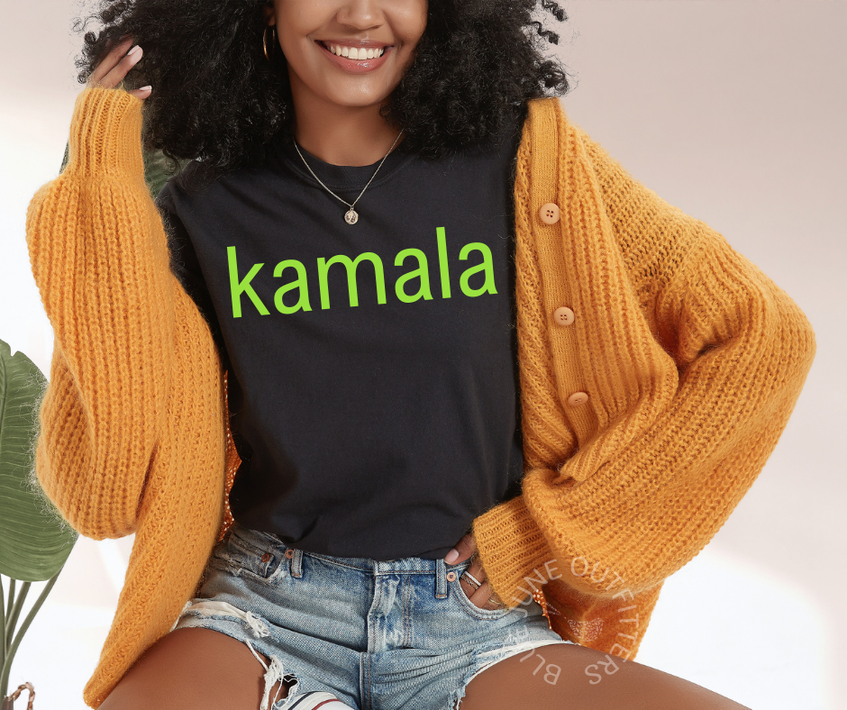 Kamala Brat Summer Tee | Lime Green Black Tee