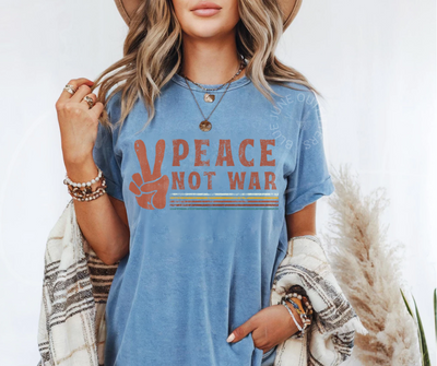 Peace Not War Comfort Colors Tee – Retro-Inspired Unisex Graphic Shirt