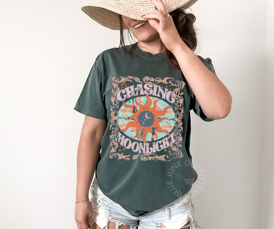 CHASING MOONLIGHT | RETRO BOHO CELESTIAL TEE
