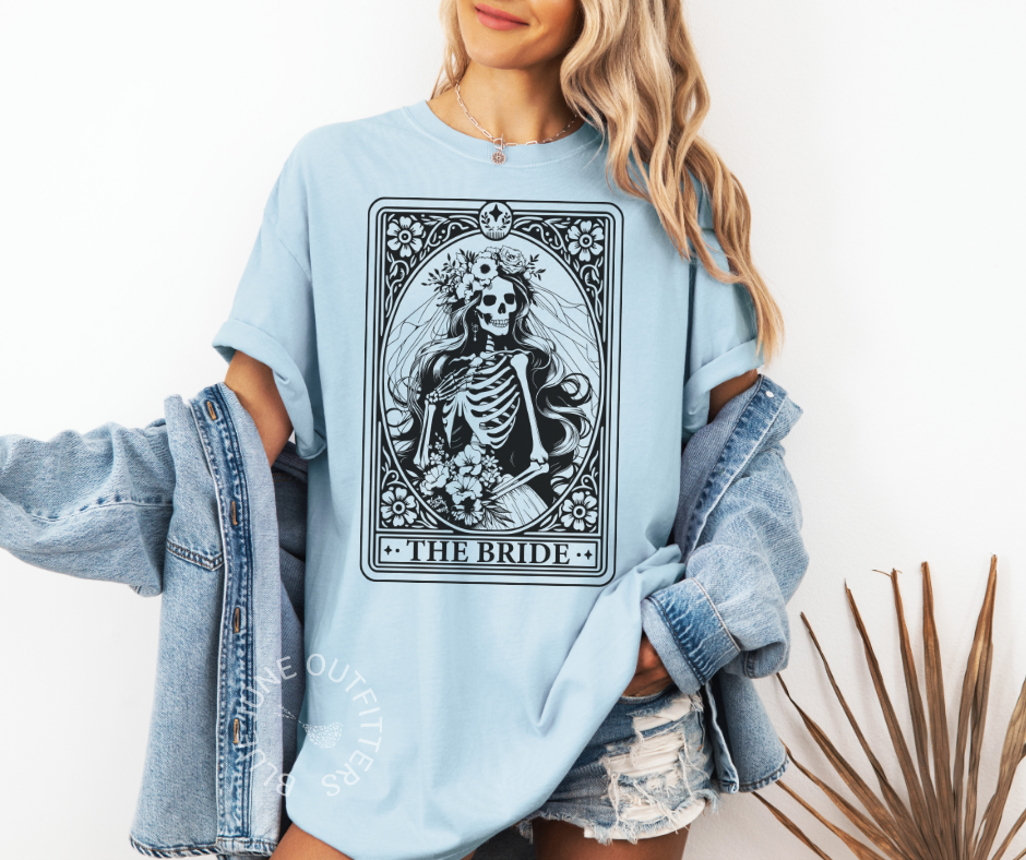 The Bride Skeleton Tarot Tee | Comfort Colors Bride-to-Be