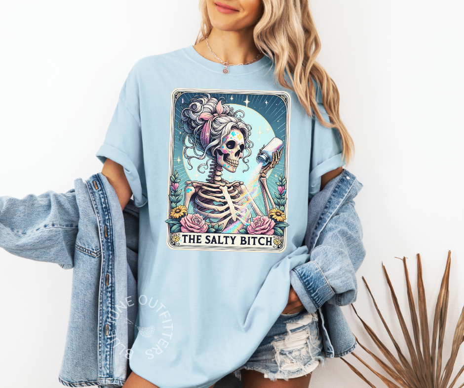 The Salty Bitch Tee | Funny Skeleton Graphic Comfort Colors® T-Shirt