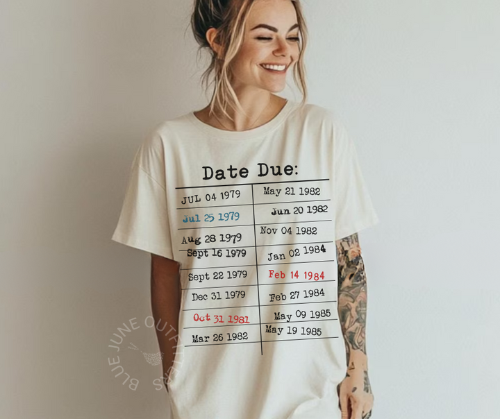 RETRO LIBRARY CARD TEE | BOOKISH BOOK LOVER TEE | GIFT FOR TEACHER | DUE DATE
