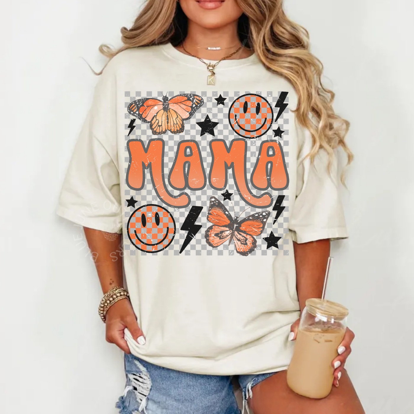Retro Mama Shirt | Comfort Colors® Butterfly Smile Graphic Tee