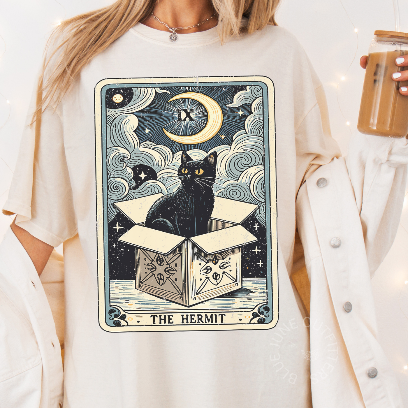 THE HERMIT CAT TAROT TEE | FUNNY WITCHY CAT SHIRT