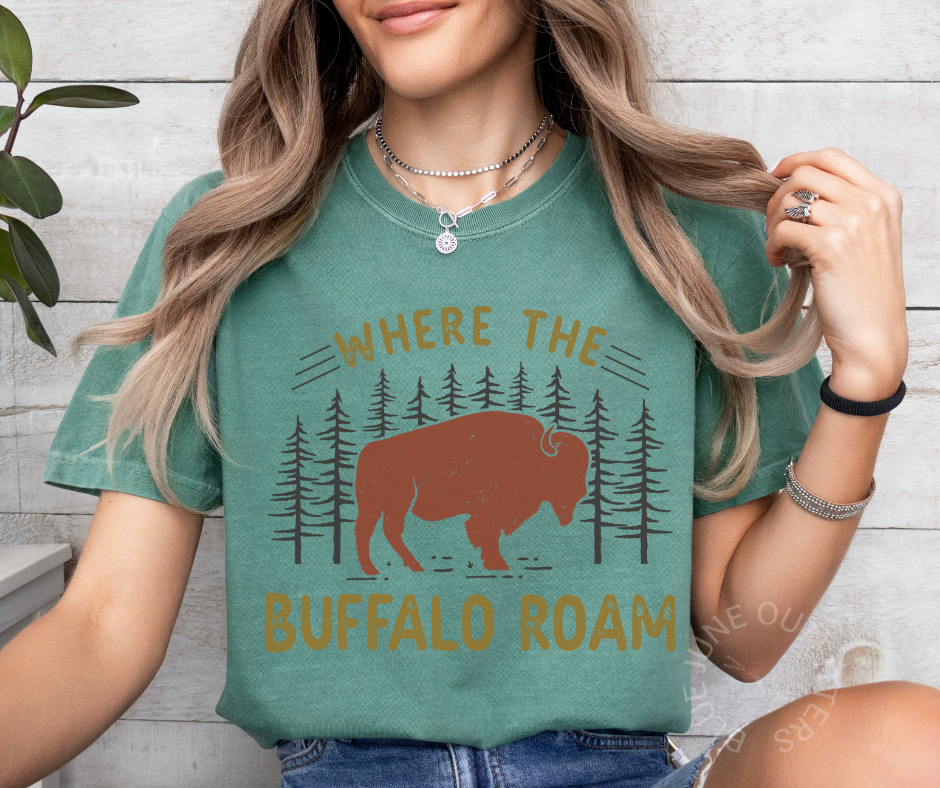 WHERE THE BUFFALO ROAM | COMFORT COLORS® RETRO NATURE TEE