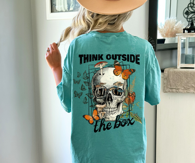 Think Outside The Box | Comfort Colors® Skull Cottagecore Tee