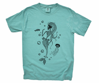 Skeleton Mermaid Tee – Spooky Sea Siren Graphic Shirt