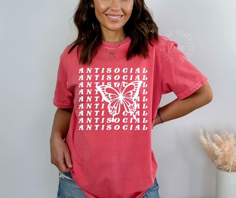 ANTI-SOCIAL BUTTERFLY | FUNNY INTROVERT TEE