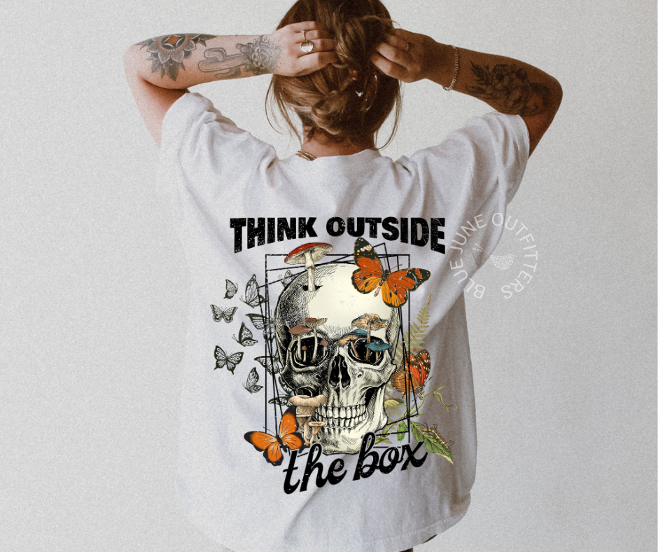 Think Outside The Box | Comfort Colors® Skull Cottagecore Tee