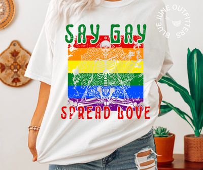 Say Gay Spread Love | Comfort Colors® Pride Tee