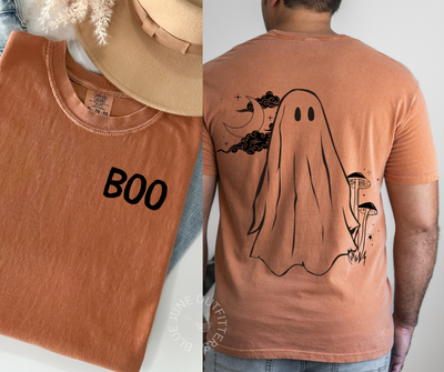 Celestial Ghost Shirt With Pocket Design | Comfort Colors® Halloween Tee
