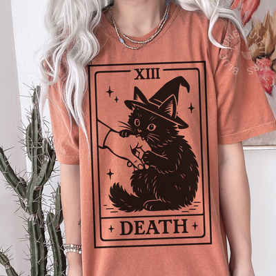 DEATH CAT TAROT TEE | FUNNY WITCHY CAT SHIRT