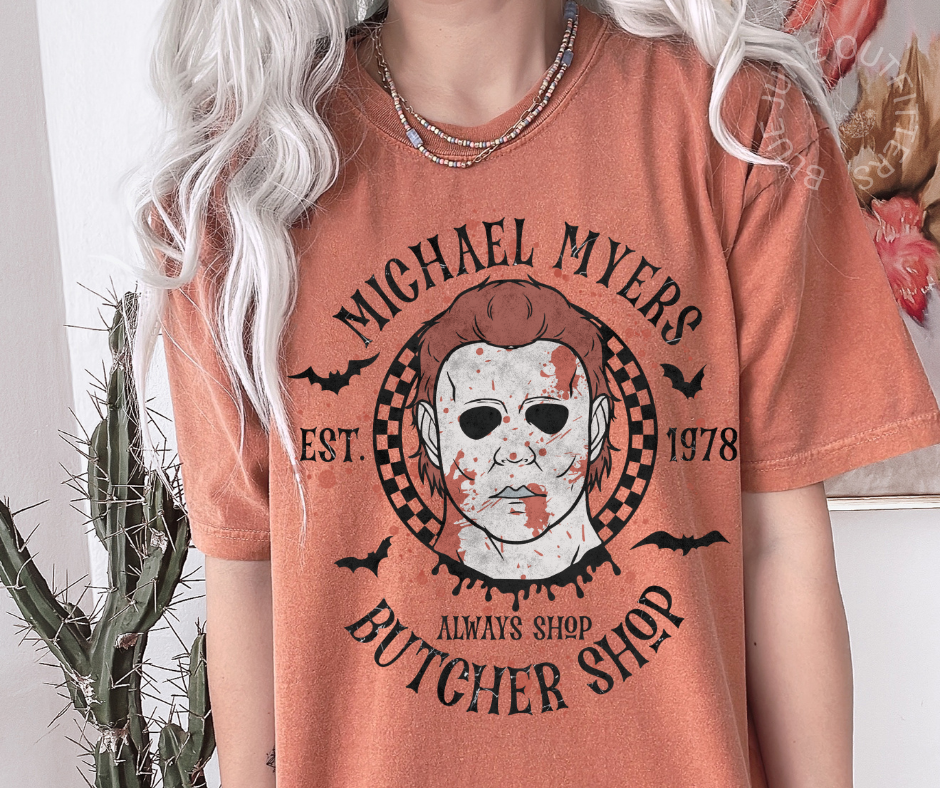 Michael Myers Butcher Shop | Comfort Colors® Halloween Tee