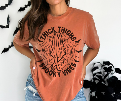 Thick Thighs and Spooky Vibes | Comfort Colors® Halloween Tee