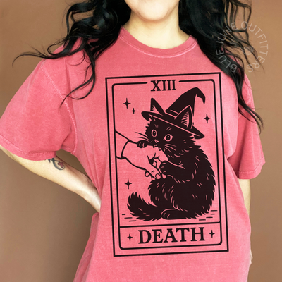 DEATH CAT TAROT TEE | FUNNY WITCHY CAT SHIRT