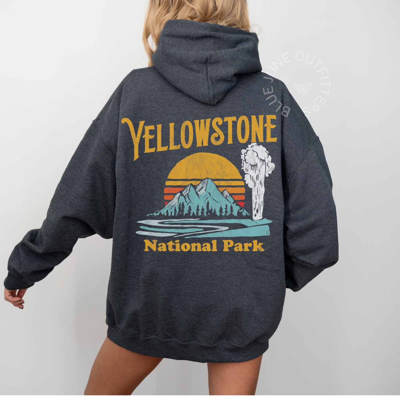 Retro Yellowstone National Park Geyser Hoodie