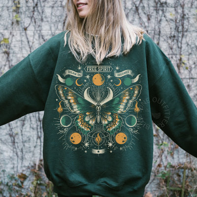 Free Spirit Celestial Moth Crewneck Sweatshirt