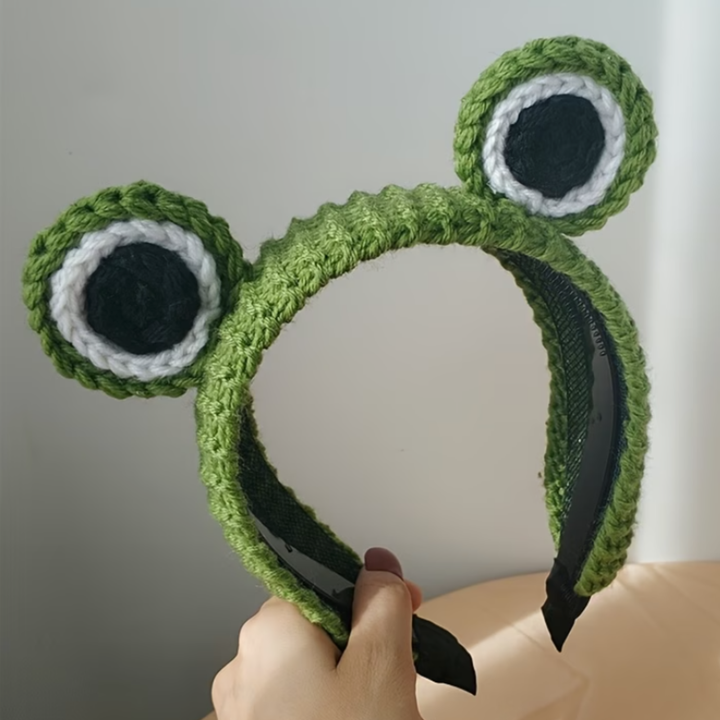 Protest Frog Crochet Headband | Handmade Frog Lover Accessory