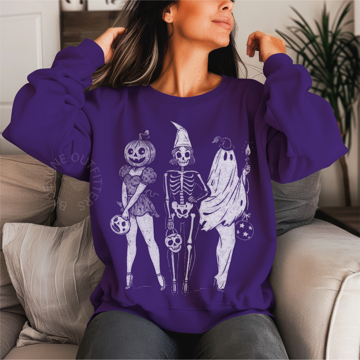 Vintage Sexy Spooky Trio | Unisex Halloween Crewneck Sweatshirt
