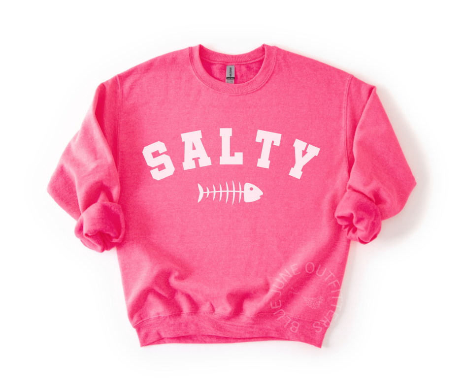 SALTY FISHBONE SWEATSHIRT | SUMMER BEACH CREWNECK SWEATSHIRT
