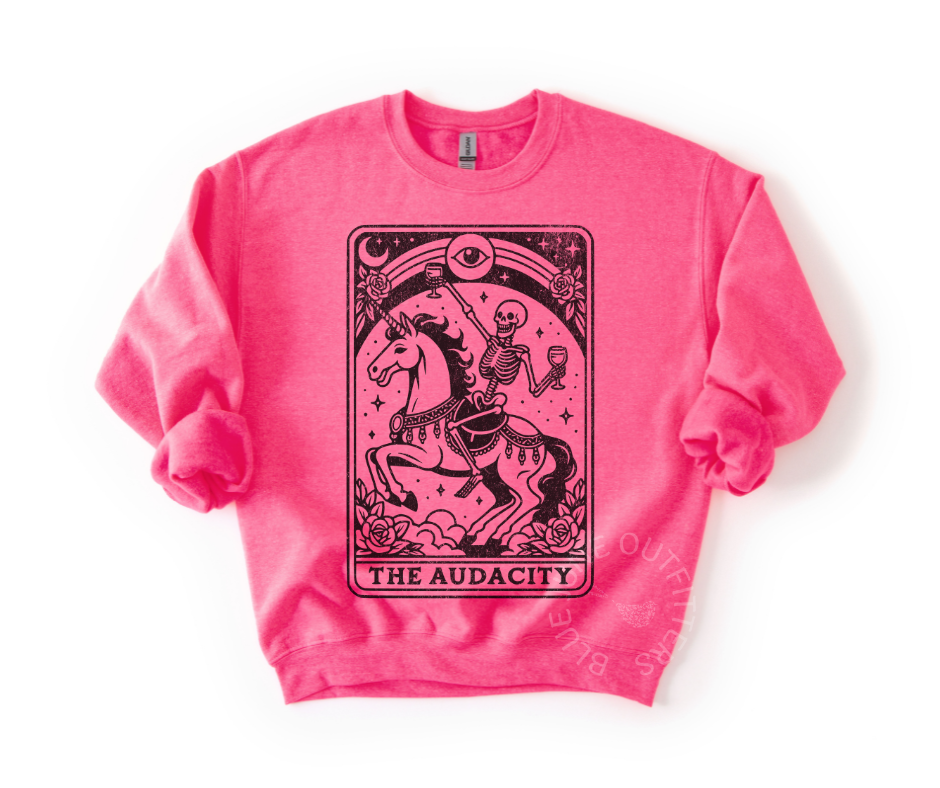 The Audacity Skeleton Sweatshirt – Gothic Tarot-Inspired Pullover