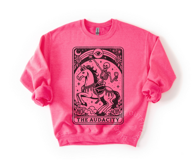 The Audacity Skeleton Sweatshirt – Gothic Tarot-Inspired Pullover