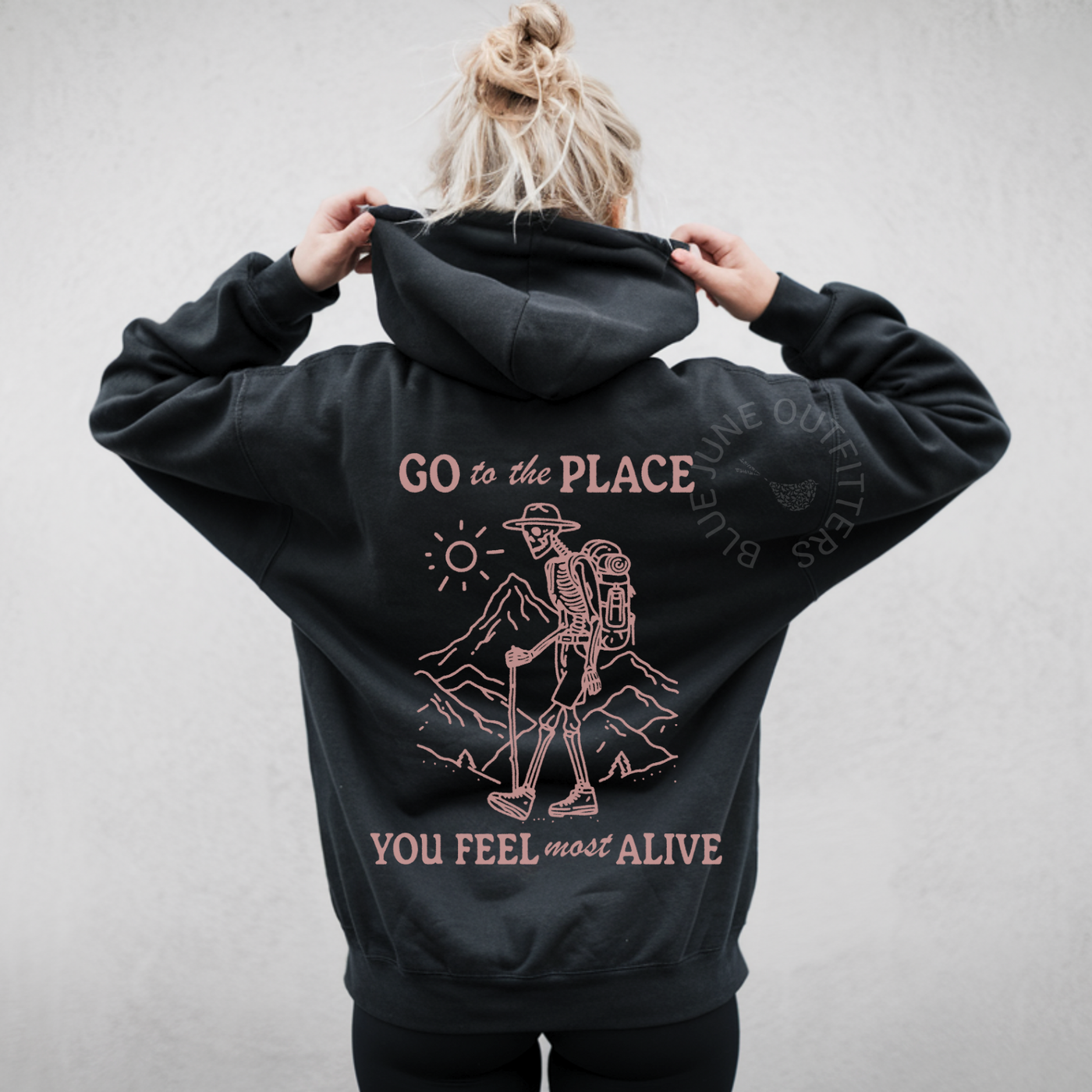 Inspirational Skeleton Hiker Hoodie | Trendy Unisex Hoodie
