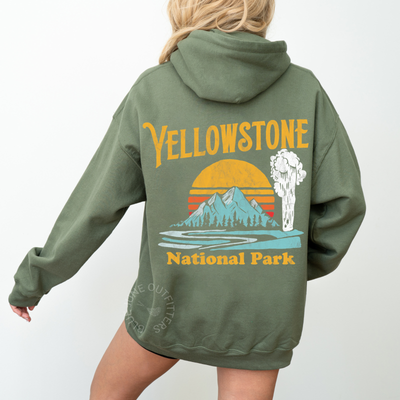 Retro Yellowstone National Park Geyser Hoodie
