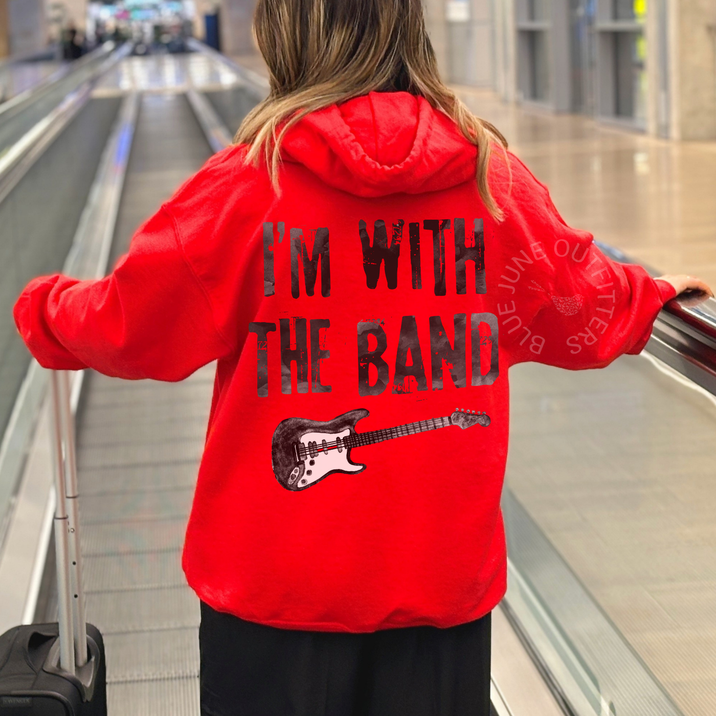 I'm With The Band Hoodie | Retro Guitar Graphic Sweatshirt | Music Lover Gift