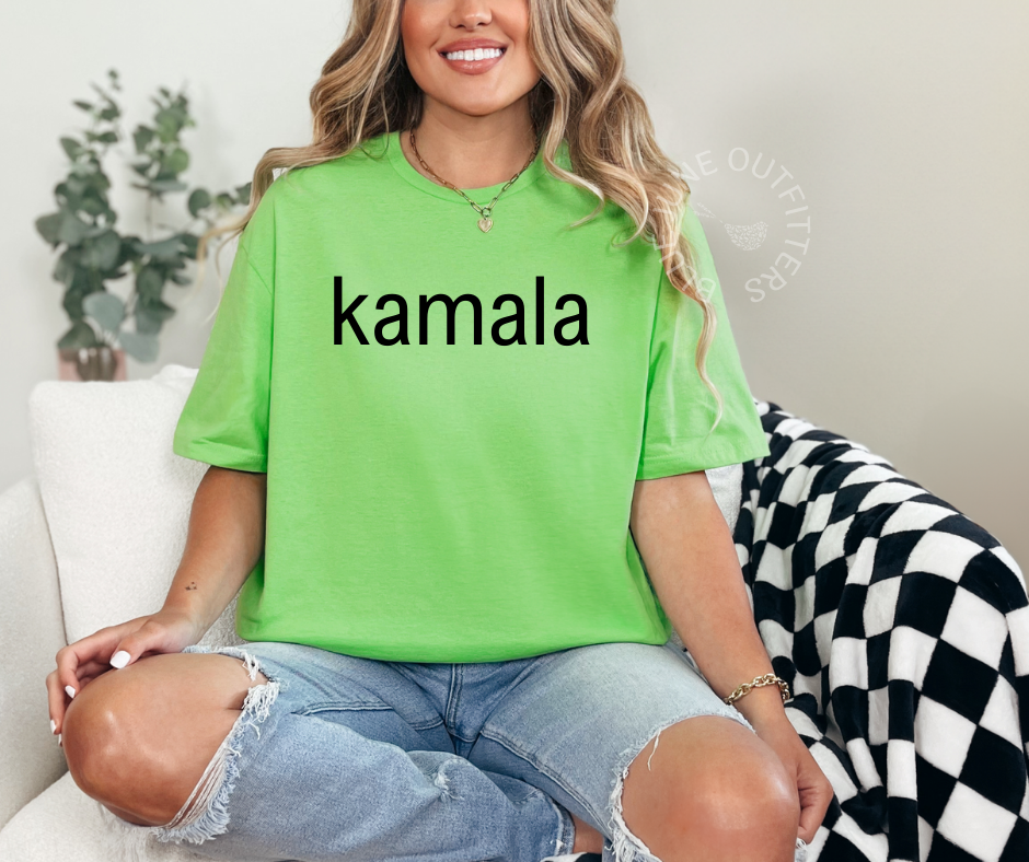 Kamala Brat Summer Tee | Lime Green Black Tee