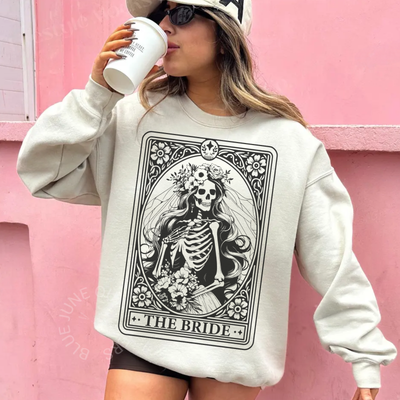 The Bride Skeleton Tarot Sweatshirt | Witchy Bride Crewneck