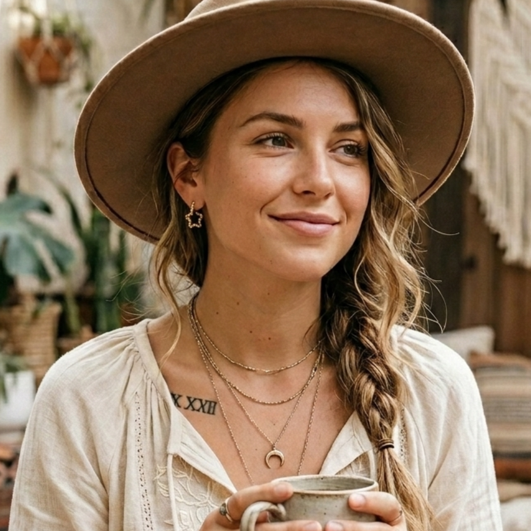 Twisted Star Huggie Earrings - Gold Plated & Stainless Steel Boho Hoops