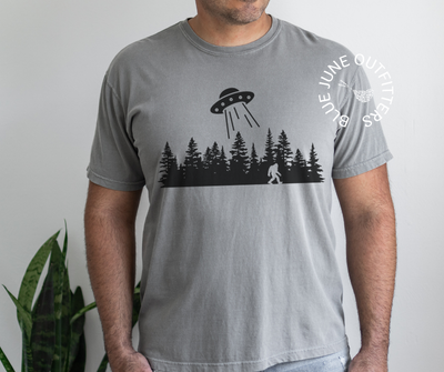 Funny UFO Bigfoot Abduction Tee | Comfort Colors®