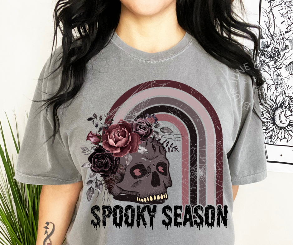 Spooky Season Halloween Shirt | Comfort Colors® Goth Skull Tee