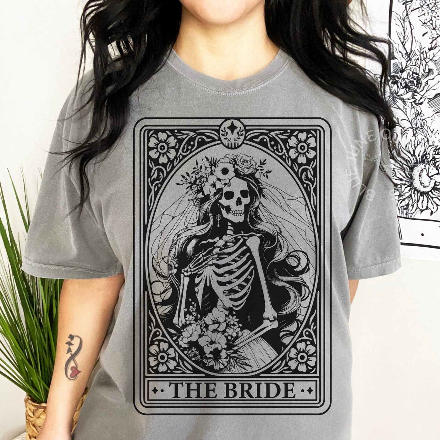 The Bride Skeleton Tarot Tee | Comfort Colors Bride-to-Be