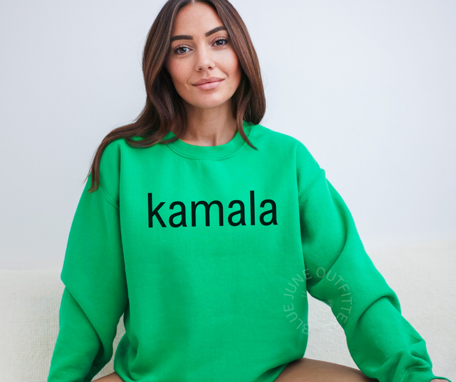 KAMALA BRAT SUMMER SWEATSHIRT | BLACK LIME GREEN HARRIS 2024