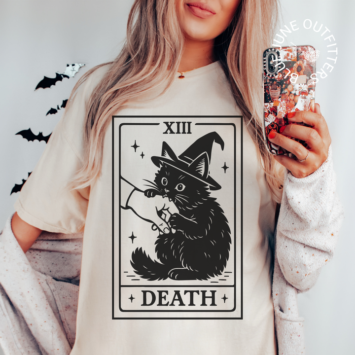 DEATH CAT TAROT TEE | FUNNY WITCHY CAT SHIRT