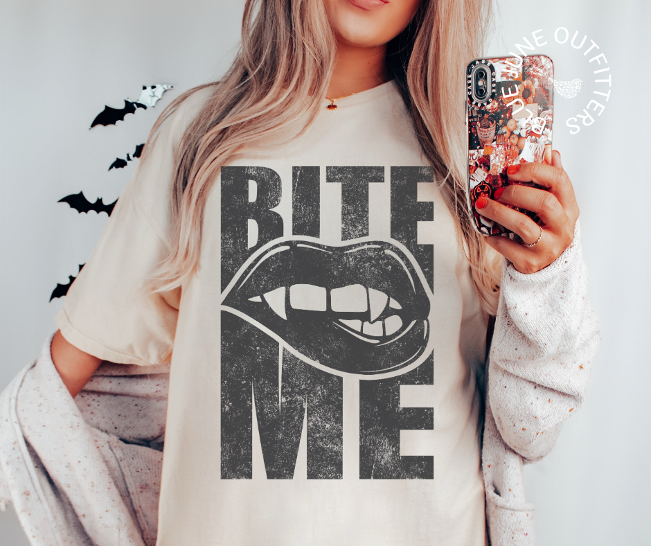 Bite Me Vampire Fangs | Comfort Colors® Halloween Tee