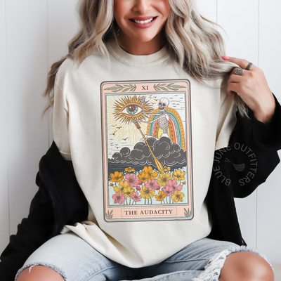 The Audacity Trippy Skeleton Tarot Tee | Witchy Unisex Shirt