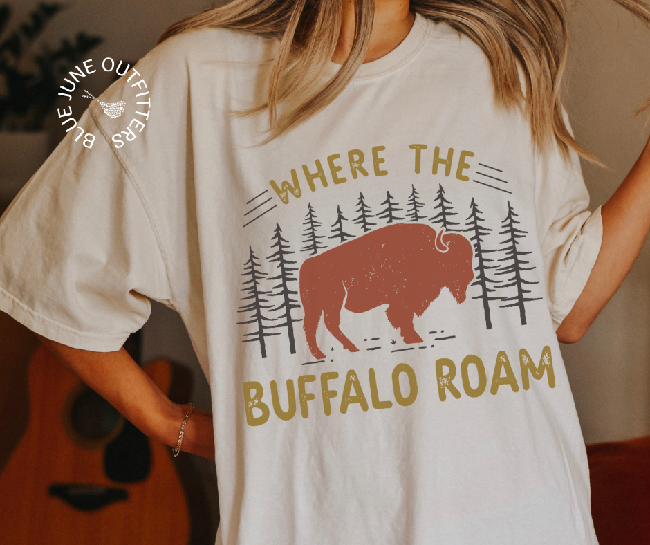 WHERE THE BUFFALO ROAM | COMFORT COLORS® RETRO NATURE TEE