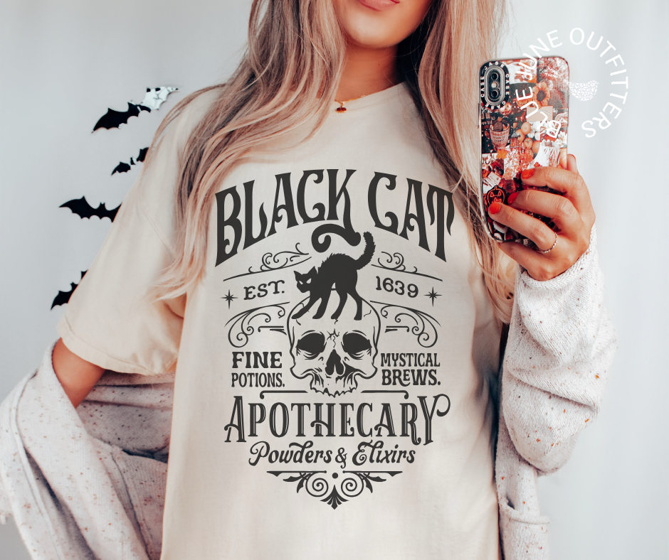 Black Cat Apothecary | Comfort Colors® Halloween Tee