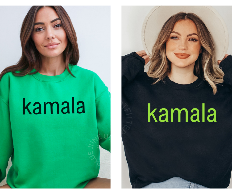 KAMALA BRAT SUMMER SWEATSHIRT | BLACK LIME GREEN HARRIS 2024