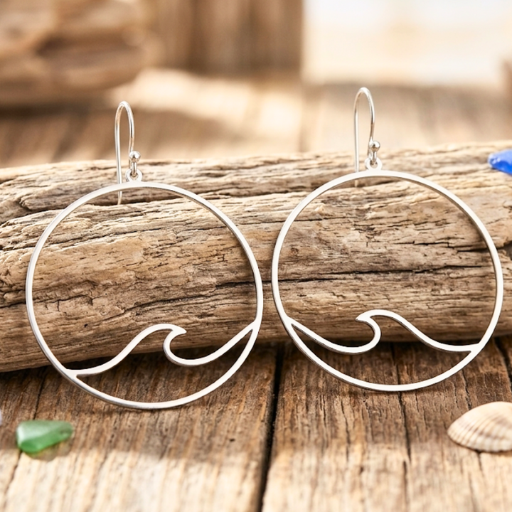 Stunning Wave Hoop Earrings – Gold & Silver Variants | Statement Beach Earrings