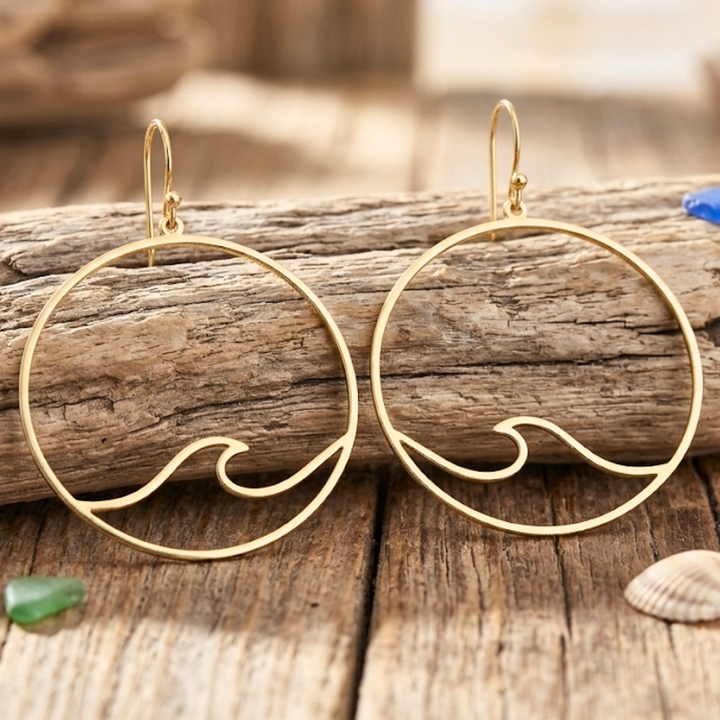 Stunning Wave Hoop Earrings – Gold & Silver Variants | Statement Beach Earrings