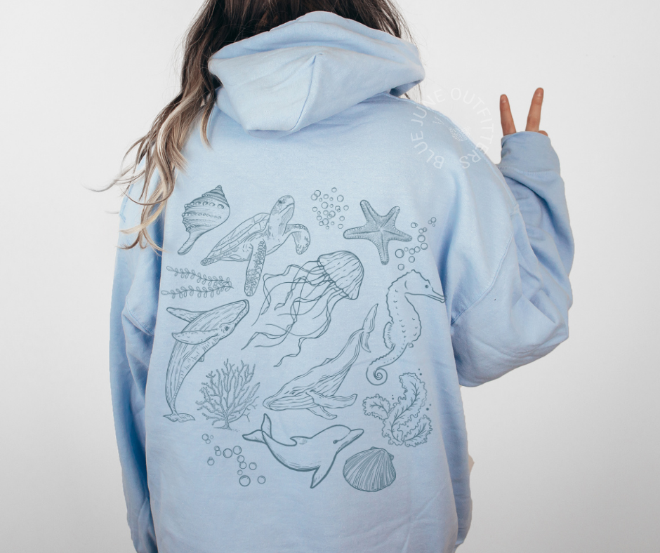 🌊 Sea Life Hoodie - Coastal Creature Collection