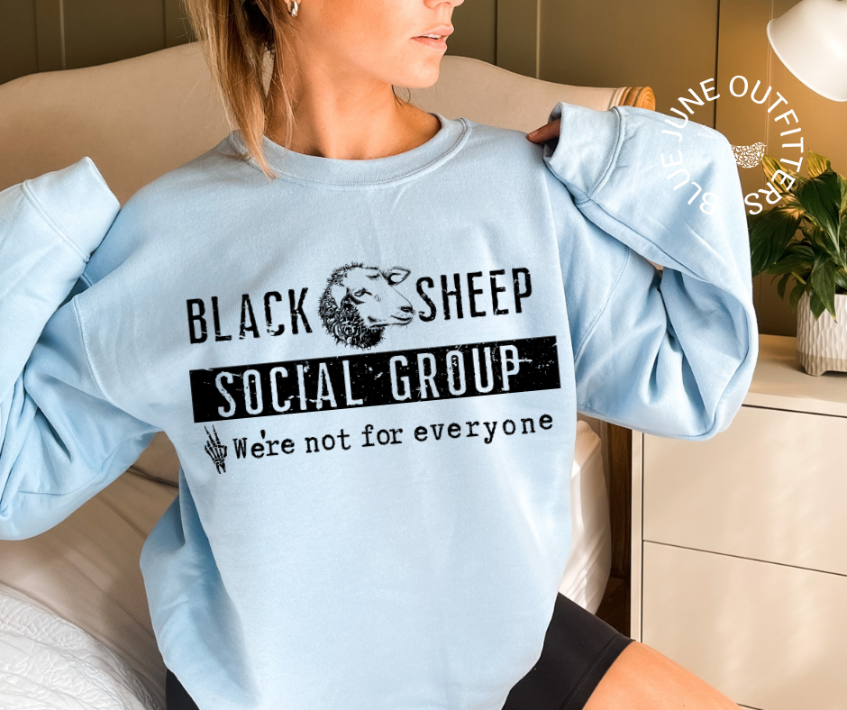 Black Sheep Social Group | Funny Anti Social Crewneck Sweatshirt