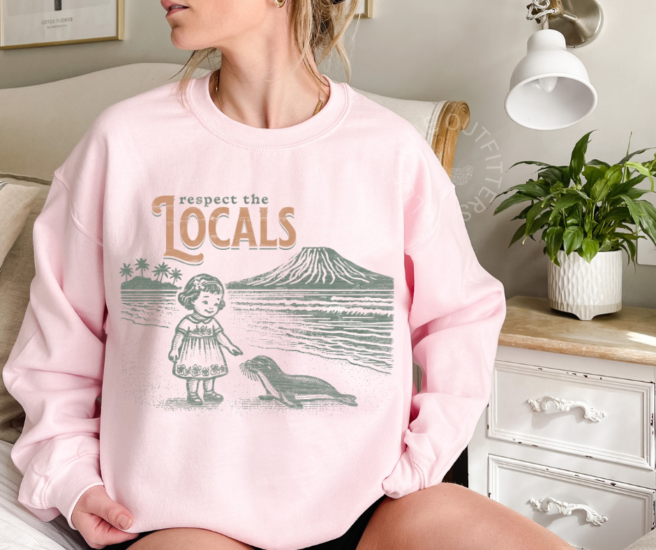 Respect the Locals | Retro Hawaii Crewneck Sweatshirt