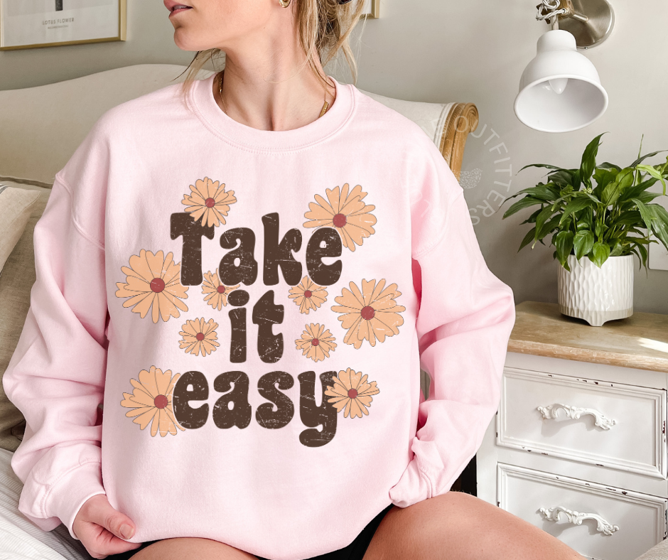 Take It Easy Retro Floral Sweatshirt