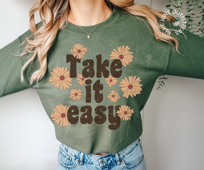 Take It Easy Retro Floral Sweatshirt